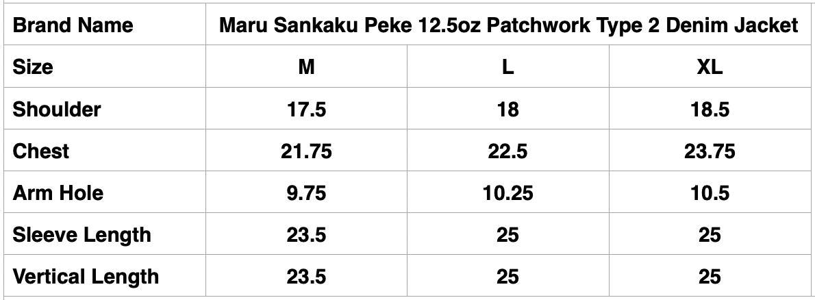 Maru Sankaku Peke by SDA 12.5oz "Indigo Patchwork" Type 2 Denim Jacket