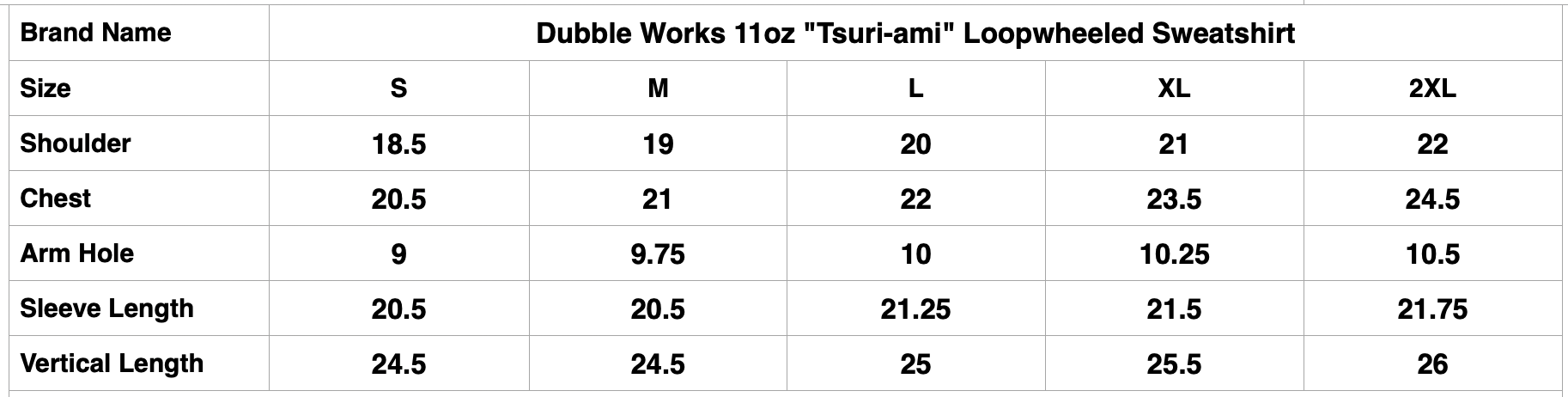 Dubble Works 11oz "Tsuri-ami" Loopwheeled Sweatshirt (Sumi Black)