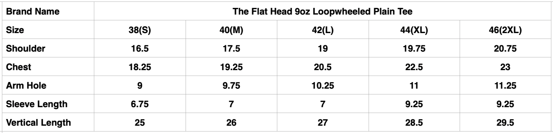 The Flat Head 9oz Loopwheeled Plain Tee (White)