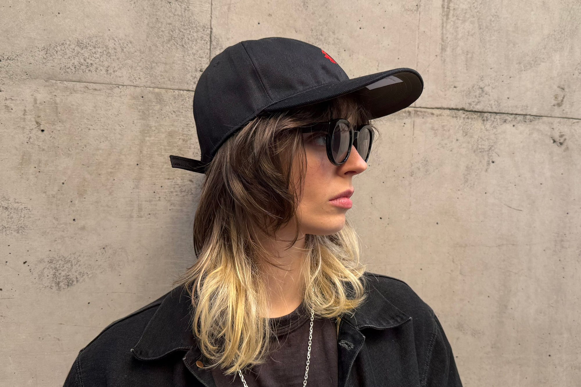Sugar & Co. “Buffalo Rider” Denim Baseball Cap (Black)