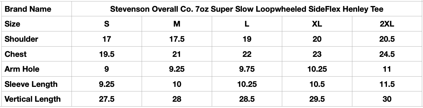 Stevenson Overall Co. 7oz Super Slow Loopwheeled SideFlex Henley Tee (Oatmeal)