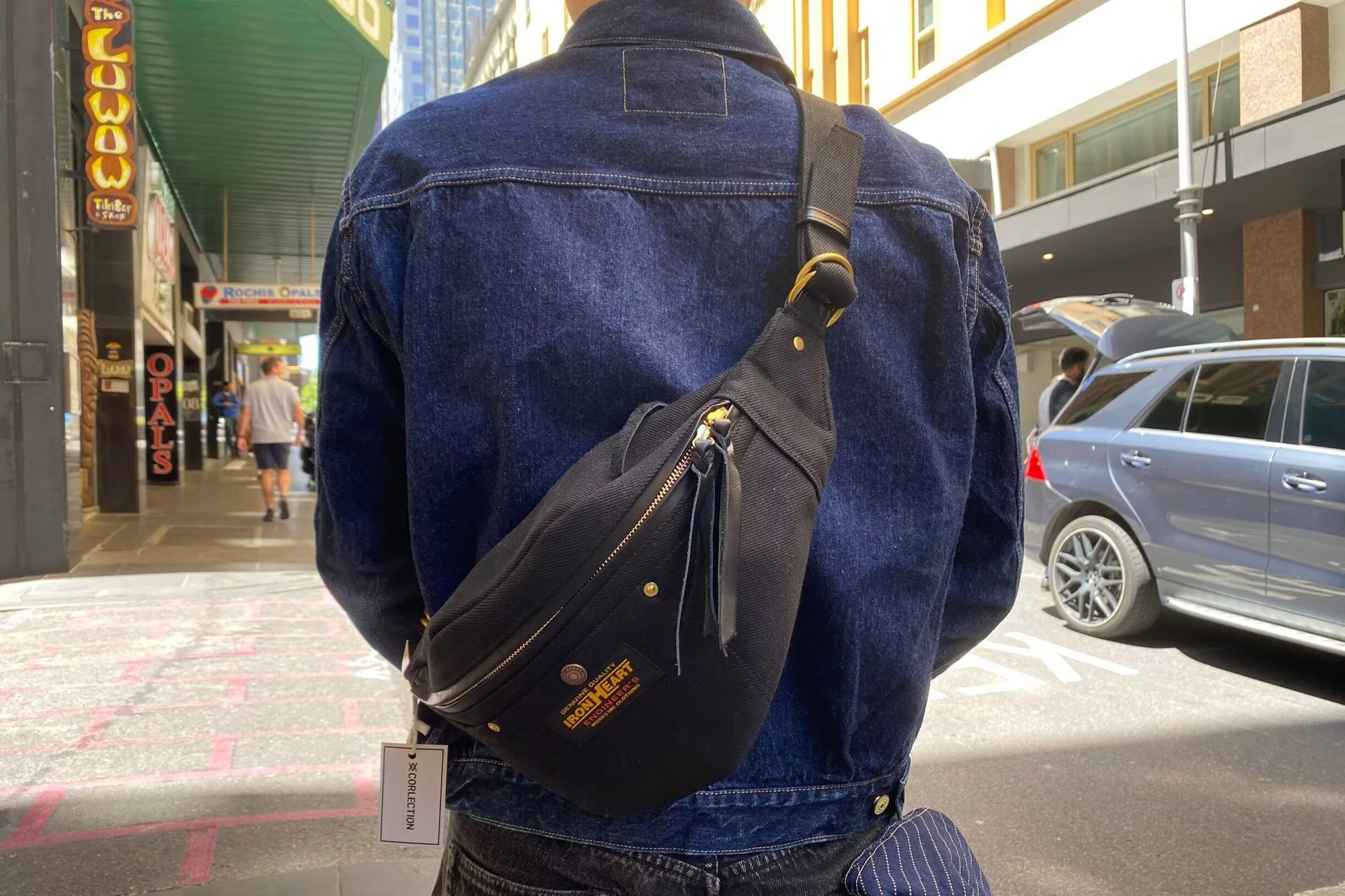 Iron Heart 21oz "Superblack" Denim Waist Bag