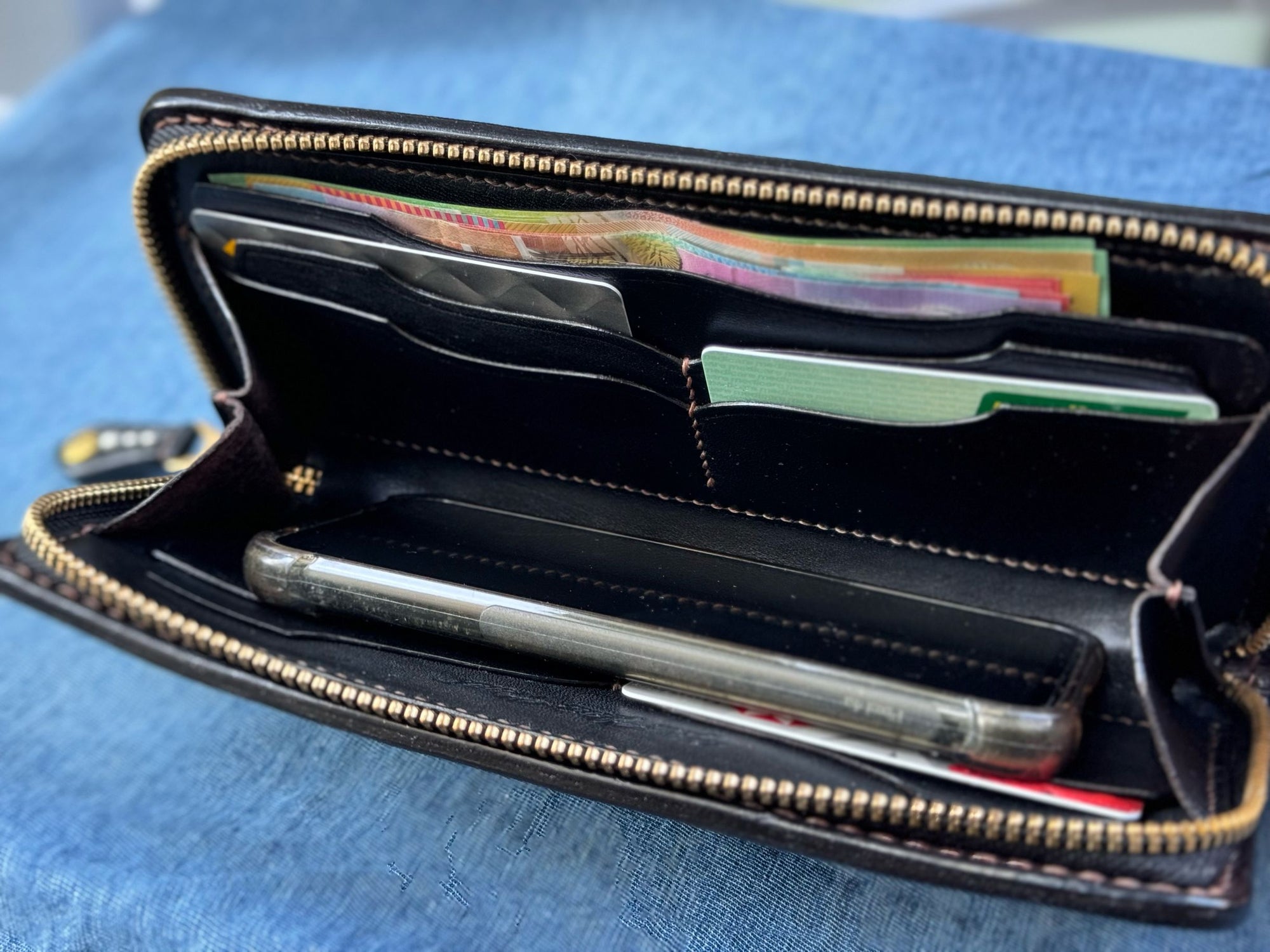 The Flat Head Horesbutt "Multi-Case" Long Wallet (Black Teacore)