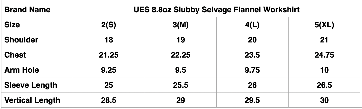 UES 8.8oz Slubby Selvage Flannel Workshirt (Rhubarb Red)