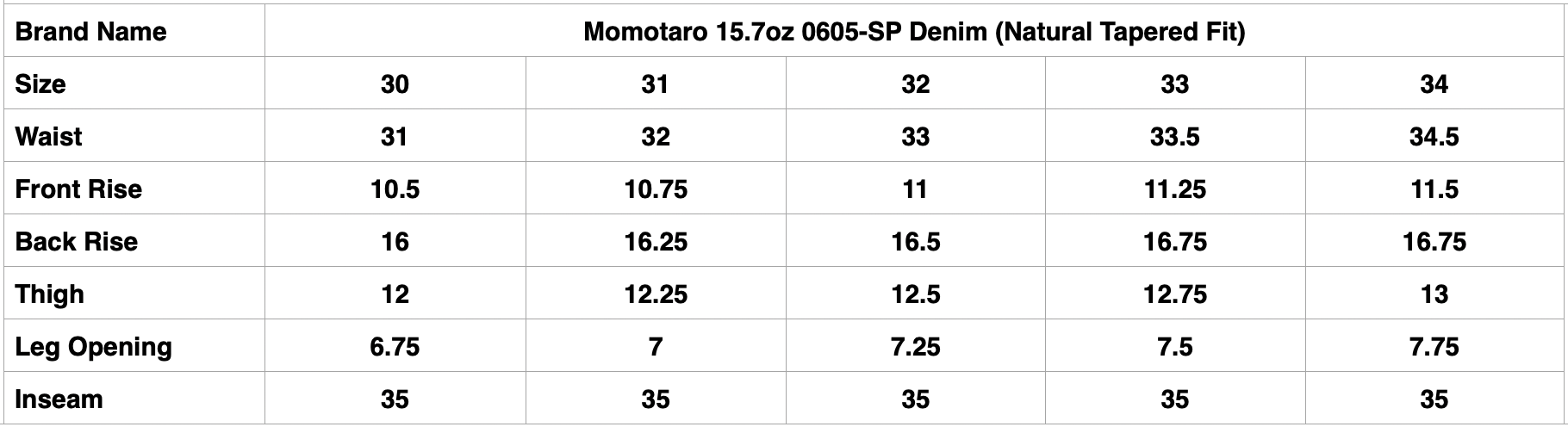 Momotaro 15.7oz 0605-SP Denim (Natural Tapered Fit)