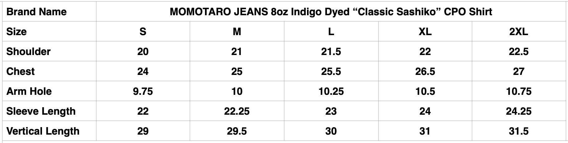 MOMOTARO JEANS 8oz Indigo Dyed “Classic Sashiko” CPO Shirt