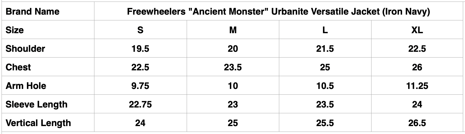 Freewheelers "Ancient Monster" Urbanite Versatile Jacket (Iron Navy)