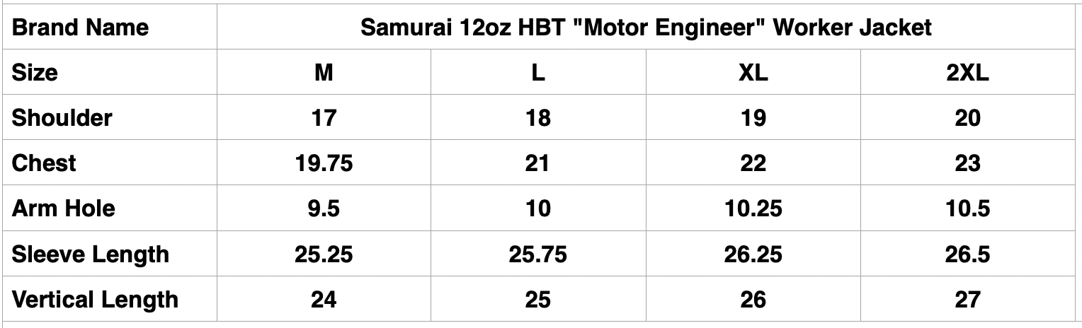 Samurai 12oz HBT "Motor Engineer" Worker Jacket (Oatmeal)