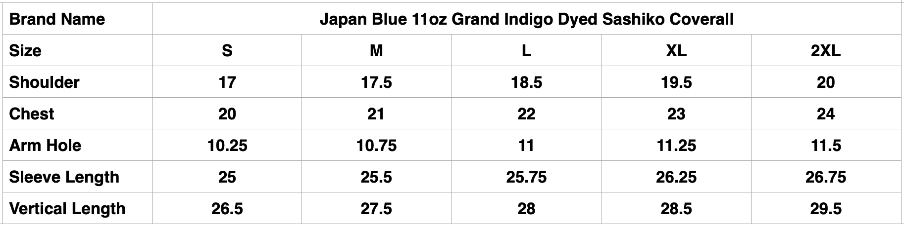 Japan Blue 11oz Grand Indigo Dyed Sashiko Coverall