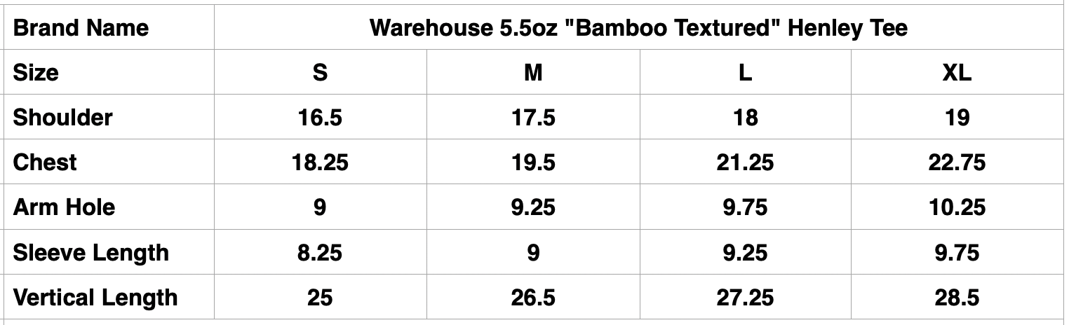 Warehouse 5.5oz "Bamboo Textured" Henley Tee (Pale Blue)