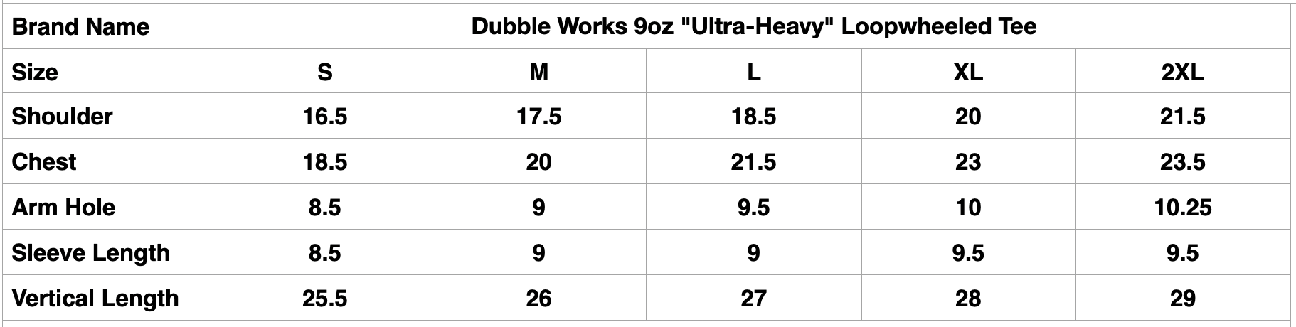 Dubble Works 9oz "Ultra-Heavy" Loopwheeled Tee (White)