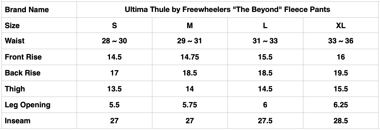 Ultima Thule by Freewheelers "The Beyond" Fleece Pants (Black)