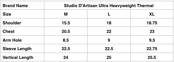 Studio D'Artisan Ultra Heavyweight Thermal (Pure Black)