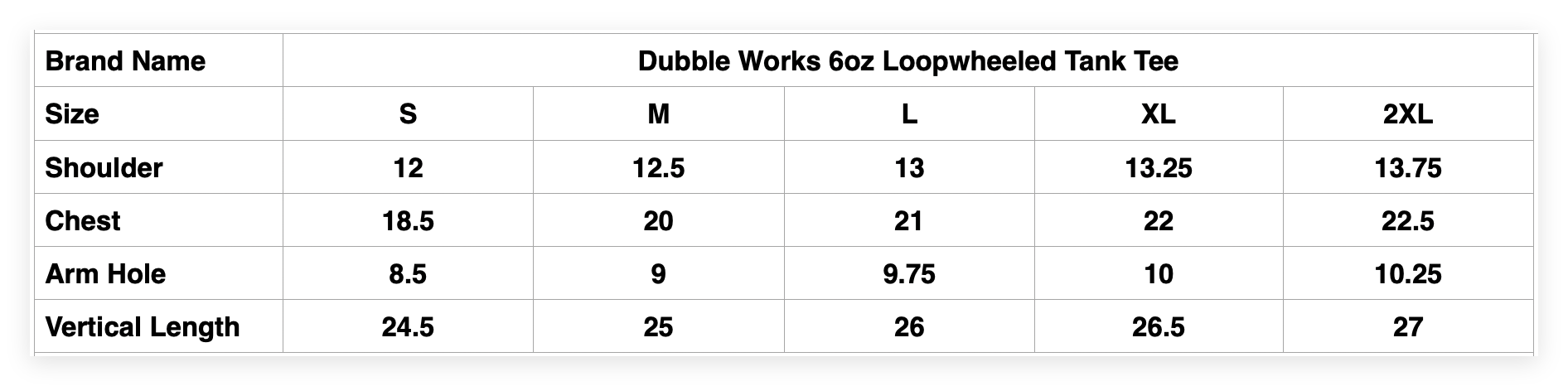 Dubble Works 6oz Loopwheeled Tank Tee (Off White)