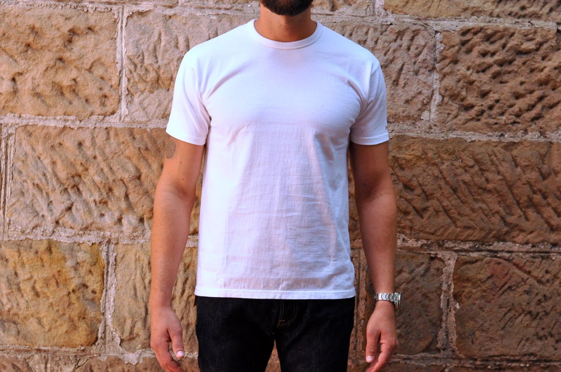 The Flat Head 24 Version 9oz Loopwheeled Plain Tee (White)