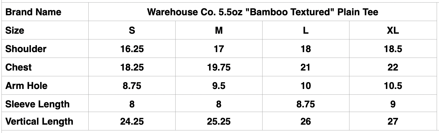 Warehouse 5.5oz "Bamboo Textured" Plain Tee (White)