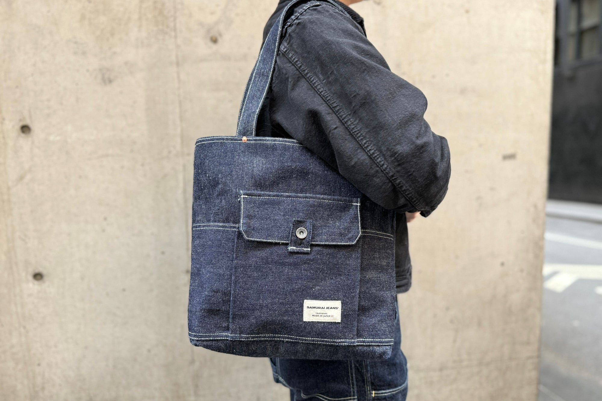 Samurai 19oz "Multi-Functional" Indigo Dyed Denim Tote Bag