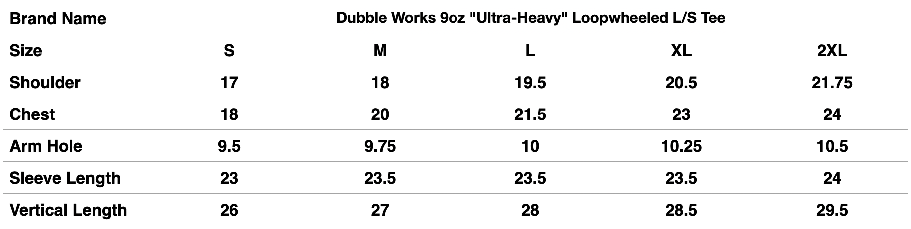 Dubble Works 9oz "Ultra-Heavy" Loopwheeled L/S Tee (White)