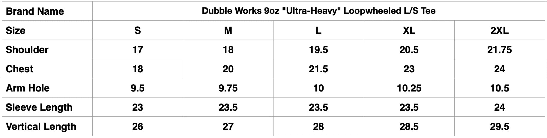 Dubble Works 9oz "Ultra-Heavy" Loopwheeled L/S Tee (Vintage Navy)
