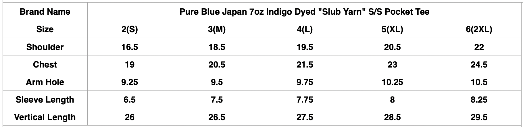 Pure Blue Japan 7oz Indigo Dyed "Slub Yarn" S/S Pocket Tee