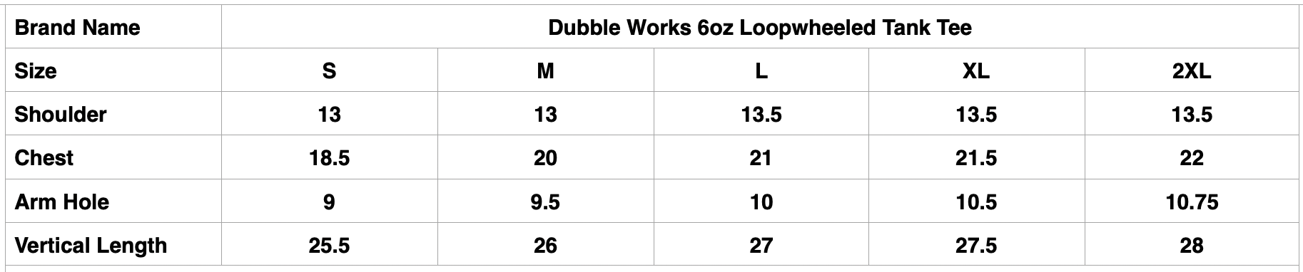 Dubble Works 6oz Loopwheeled Tank Tee (Egg)