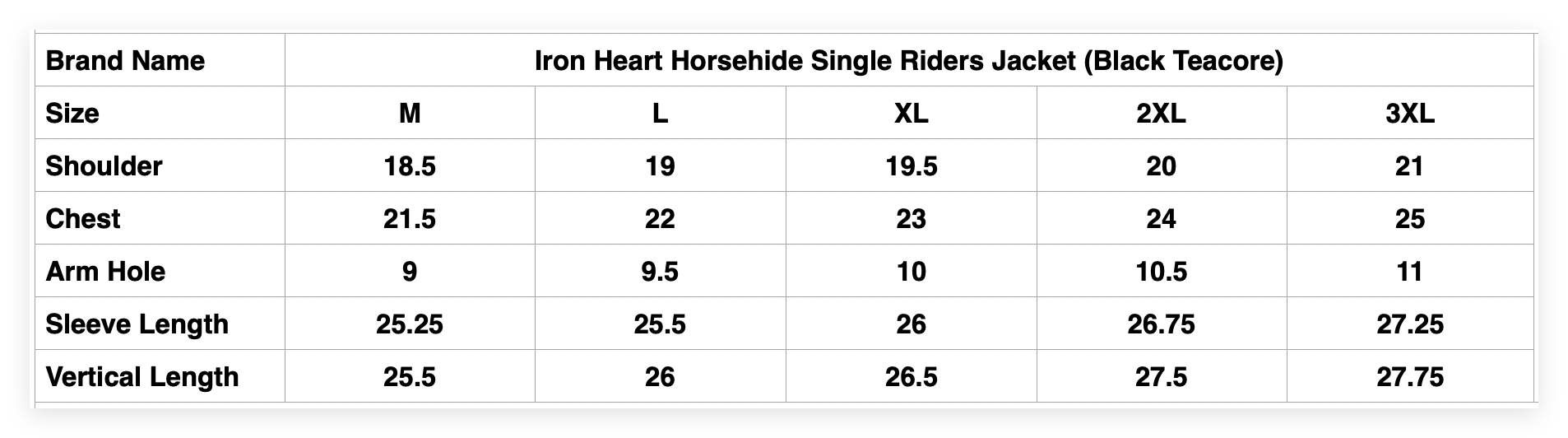 Iron Heart Horsehide Single Riders Jacket (Black Teacore)