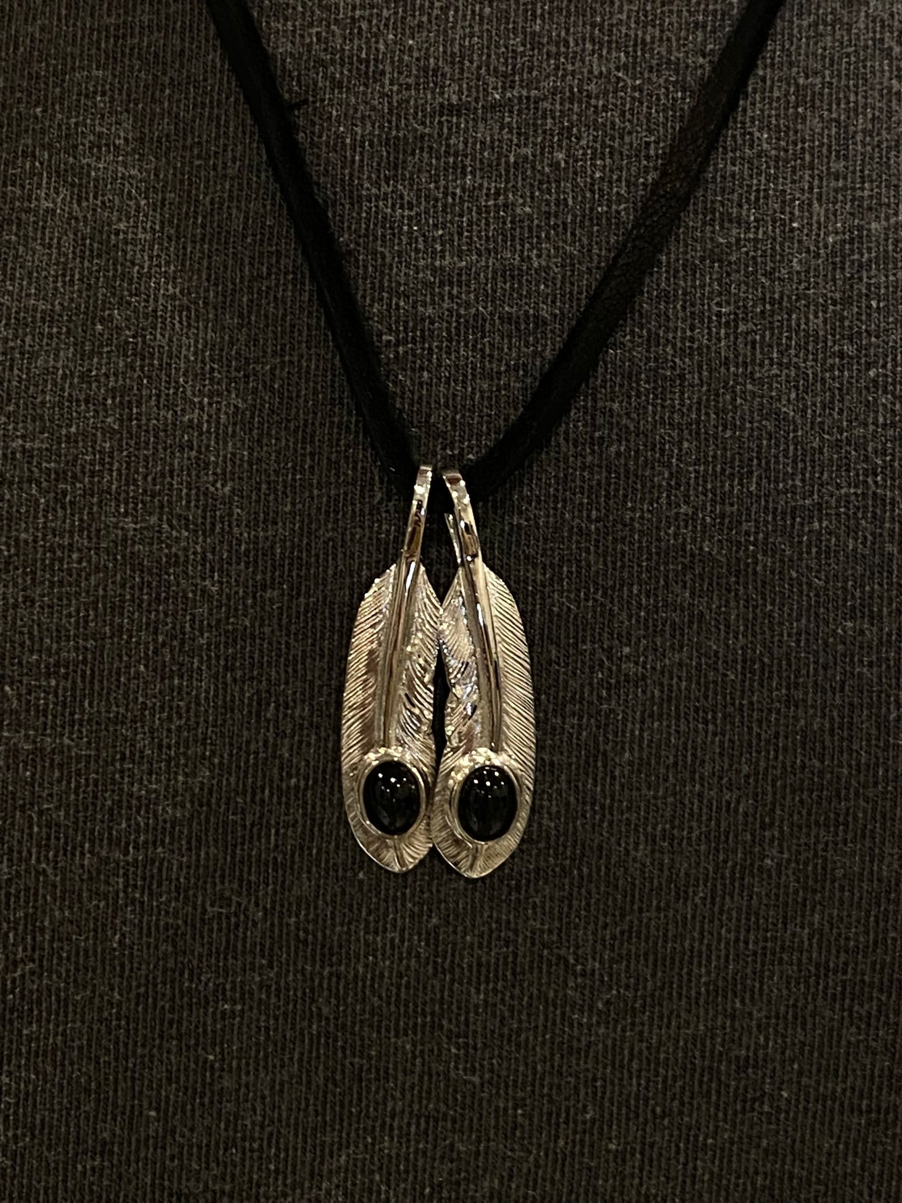 First Arrow's "Small Feather With Soulo Stone" Pendant (P-006B)