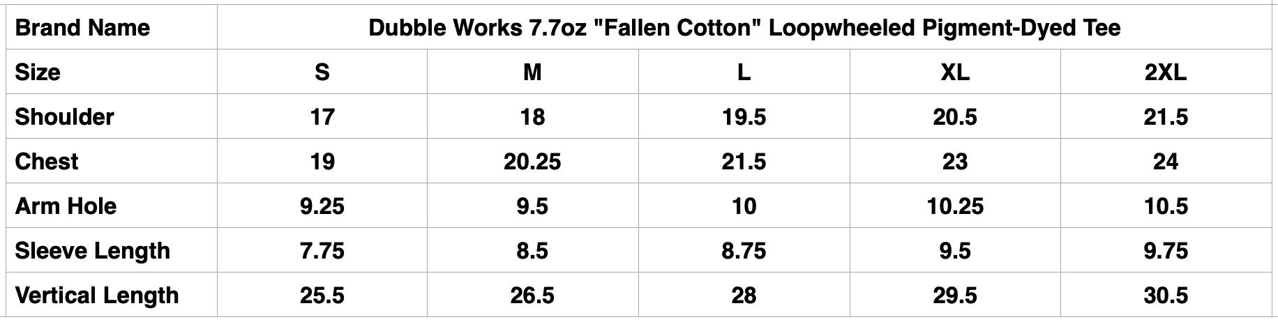 Dubble Works 7.7oz "Fallen Cotton" Loopwheeled Pigment-Dyed Tee (Orange)