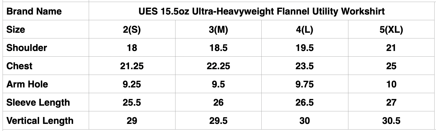 UES 15.5oz Ultra-Heavyweight Flannel Utility Workshirt (Deep Red)