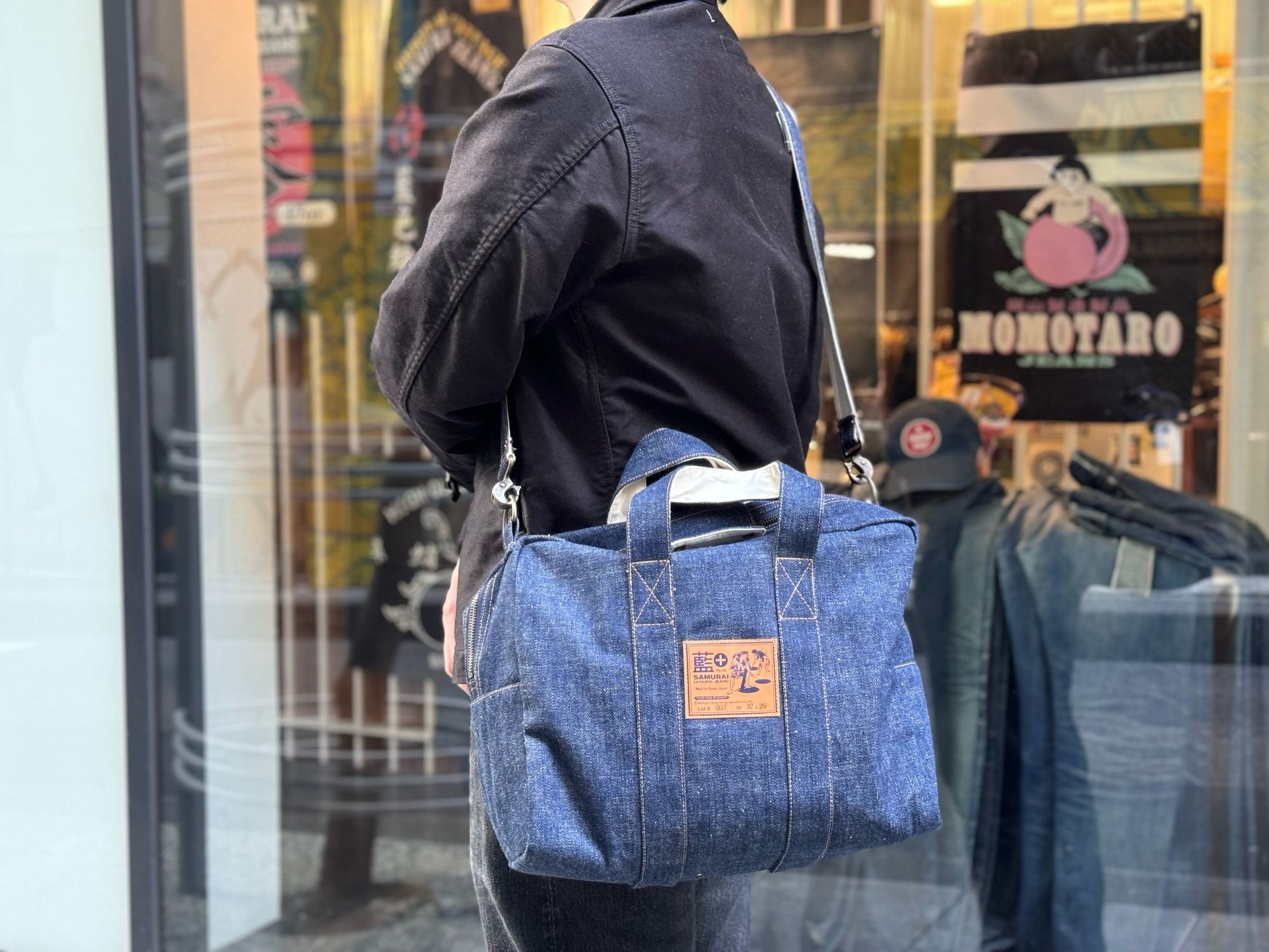 Samurai "Boston" 18oz Natural Indigo Two-Way Denim Bag