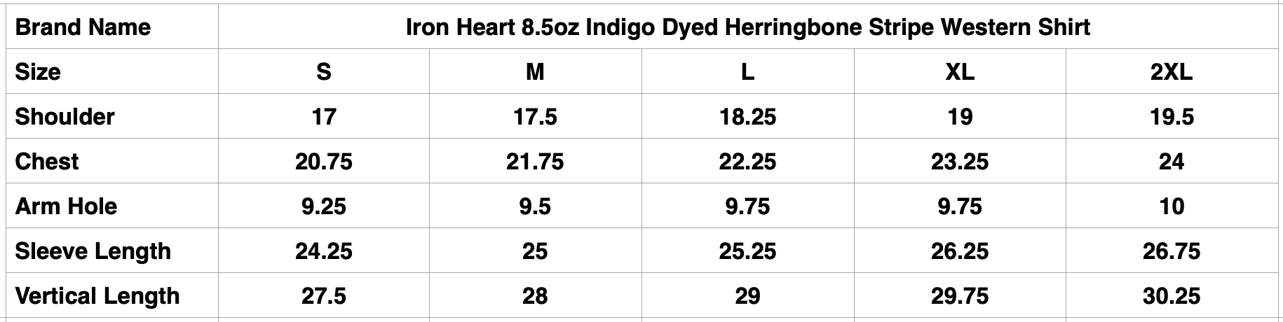 Iron Heart 8.5oz Indigo Dyed Herringbone Stripe Western Shirt