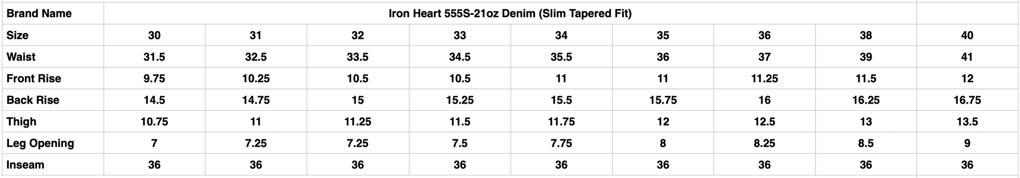 Iron Heart 555S-21oz Denim (Slim Tapered Fit)