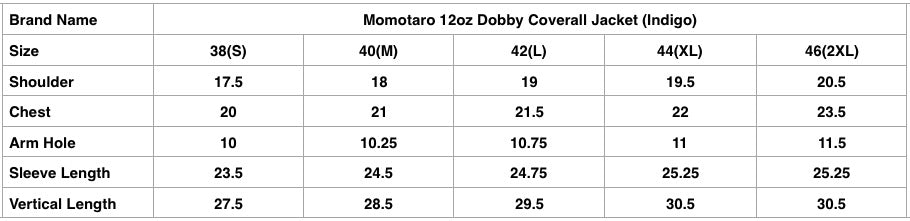 Momotaro 12oz Dobby Coverall Jacket (Indigo)