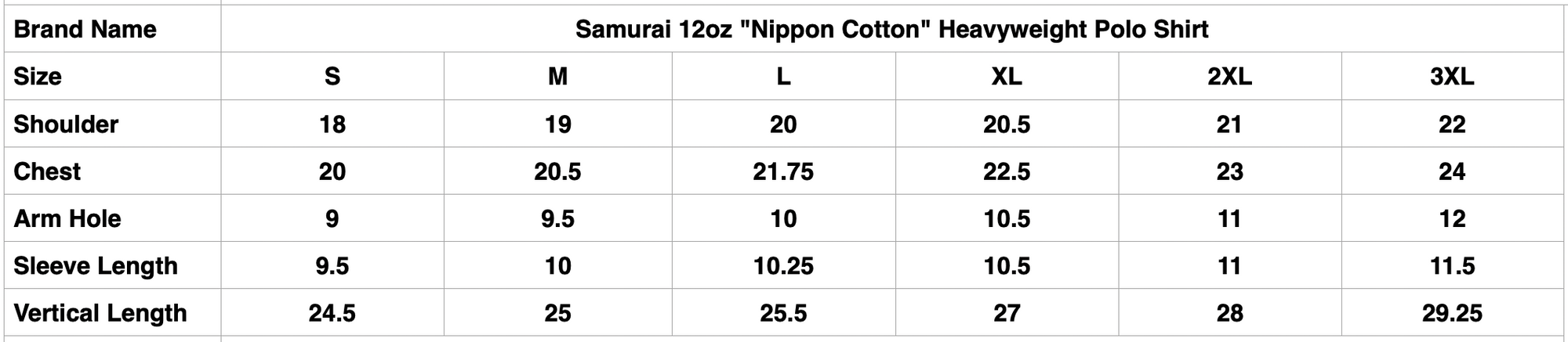 Samurai 12oz "Nippon Cotton" Heavyweight Polo Shirt (Dark Kuri)
