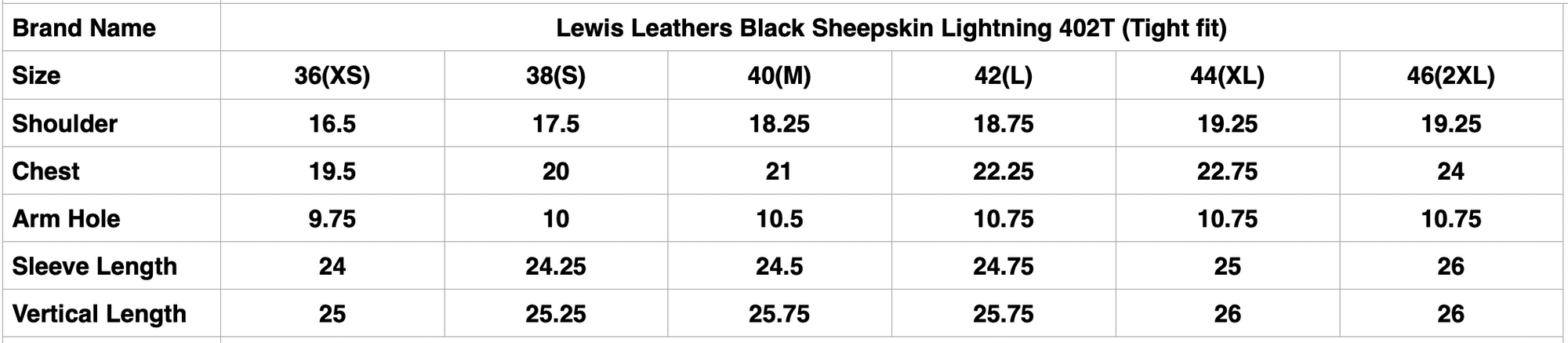 Lewis Leathers Black Sheepskin Lightning 402T (Tight fit)