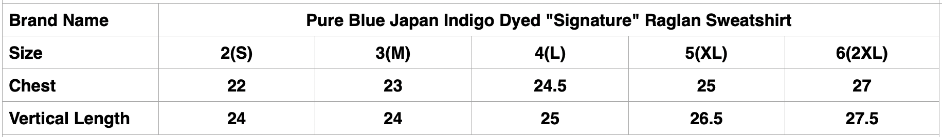 Pure Blue Japan  Indigo Dyed "Signature" Raglan Sweatshirt (Indigo X Black)