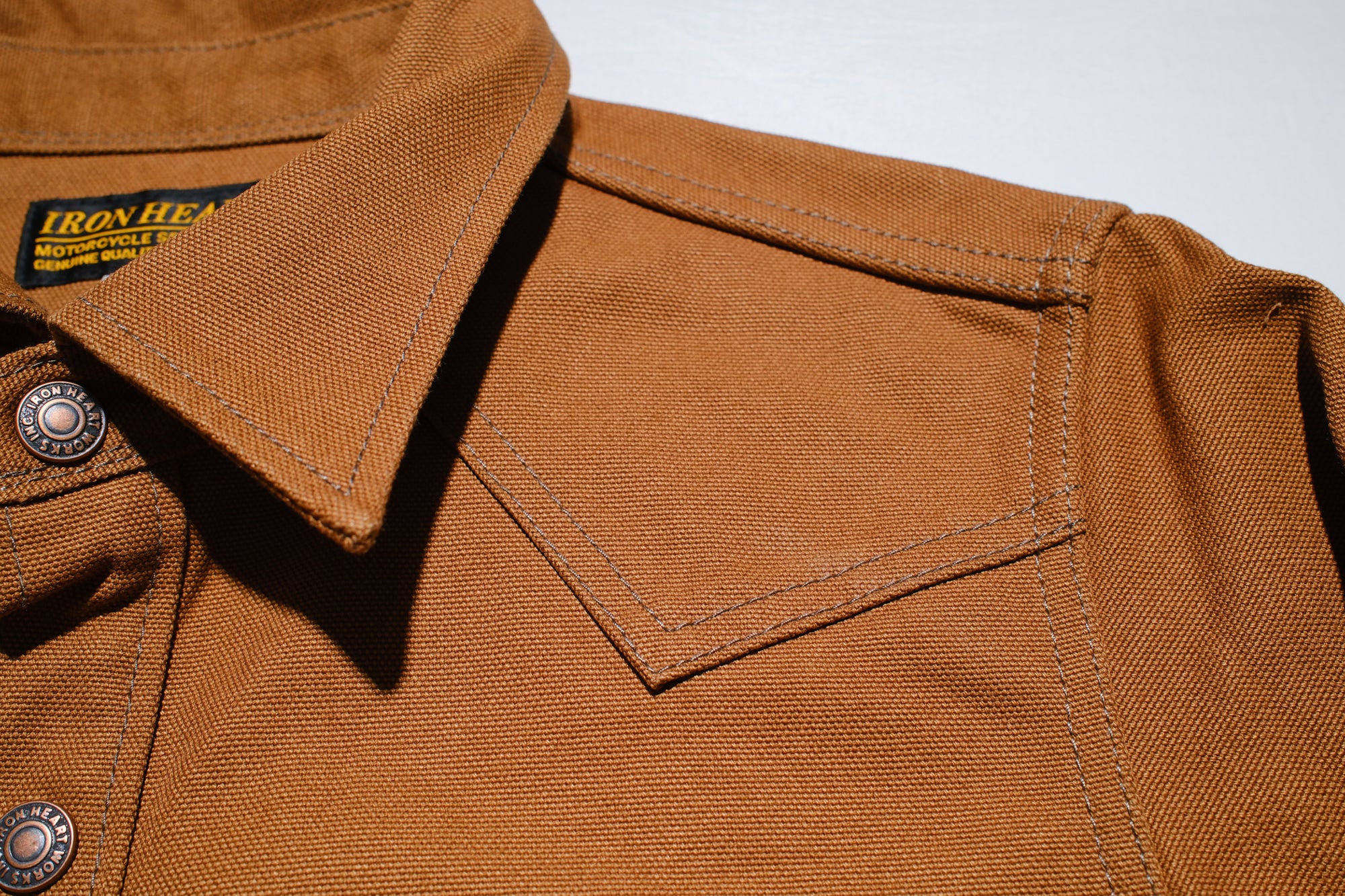 Iron Heart 17oz Duck Canvas CPO Jacketed Shirt (Brown)