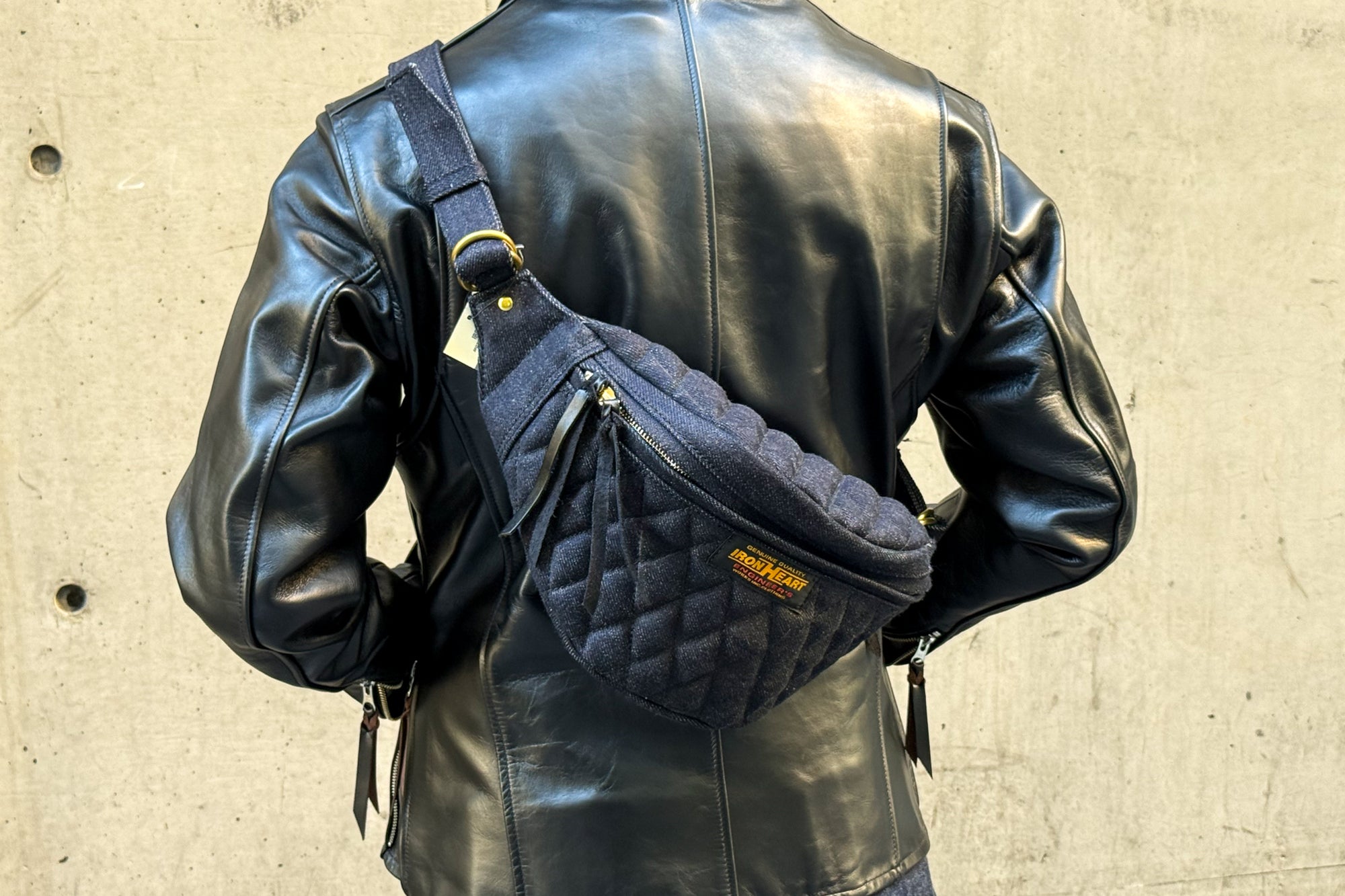 Iron Heart 25oz Selvage Denim “Diamond Stitched” Waist Bag (Indigo)