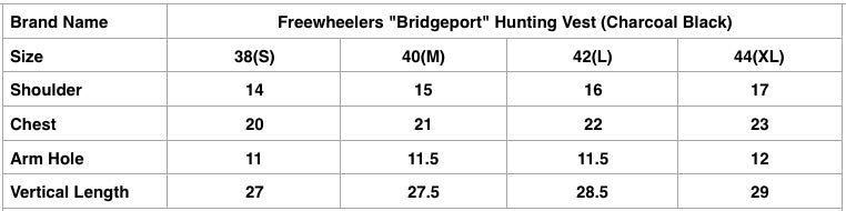 Freewheelers "Bridgeport" Hunting Vest (Charcoal Black)
