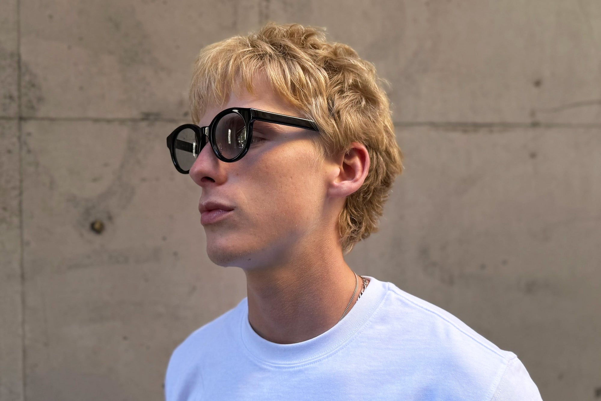 Maru Sankaku Peke by SDA "John Lennon" Acetate Sunglasses (Black)