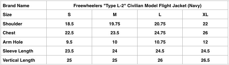 Freewheelers "Type L-2" Civilian Model Flight Jacket (Navy)