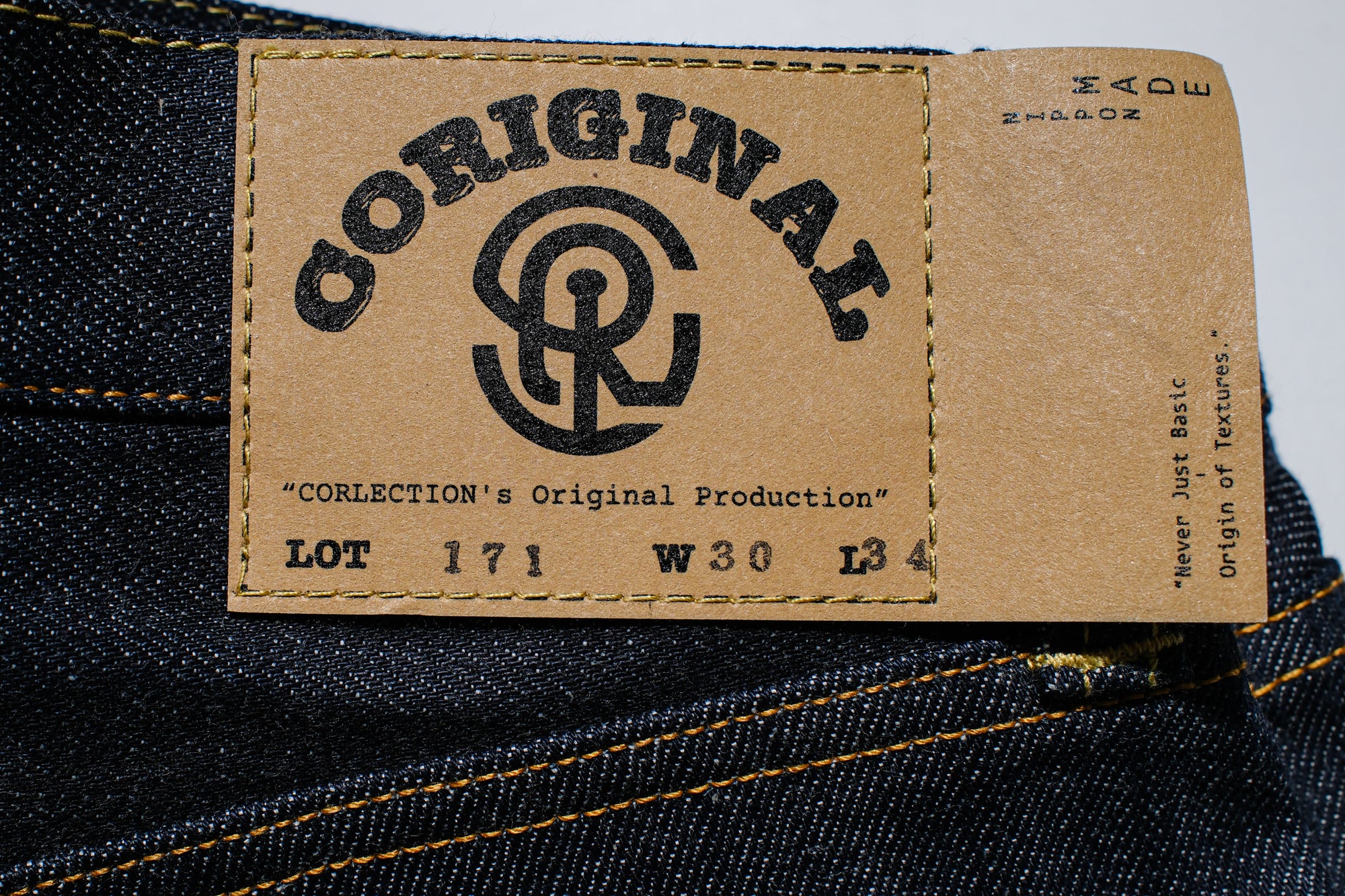 CORIGINAL 12.5oz Indigo Dyed "Ivy Origin" LOT.171 Denim (Straight Tapered Fit)