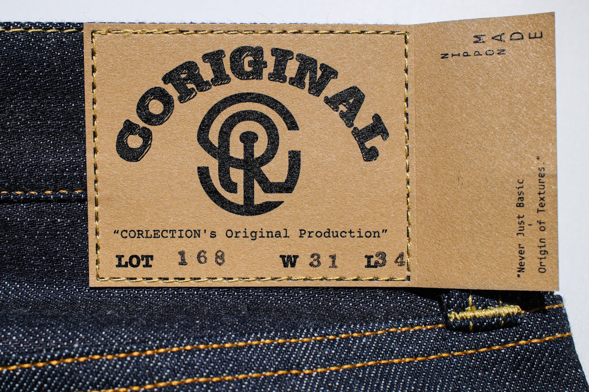 CORIGINAL 12.5oz Indigo Dyed "The Uprising" LOT.168 Denim (Modern Straight Fit)