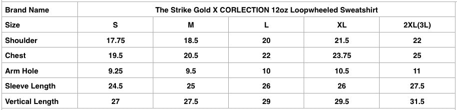 The Strike Gold X CORLECTION 12oz Loopwheeled Sweatshirt (Grey)