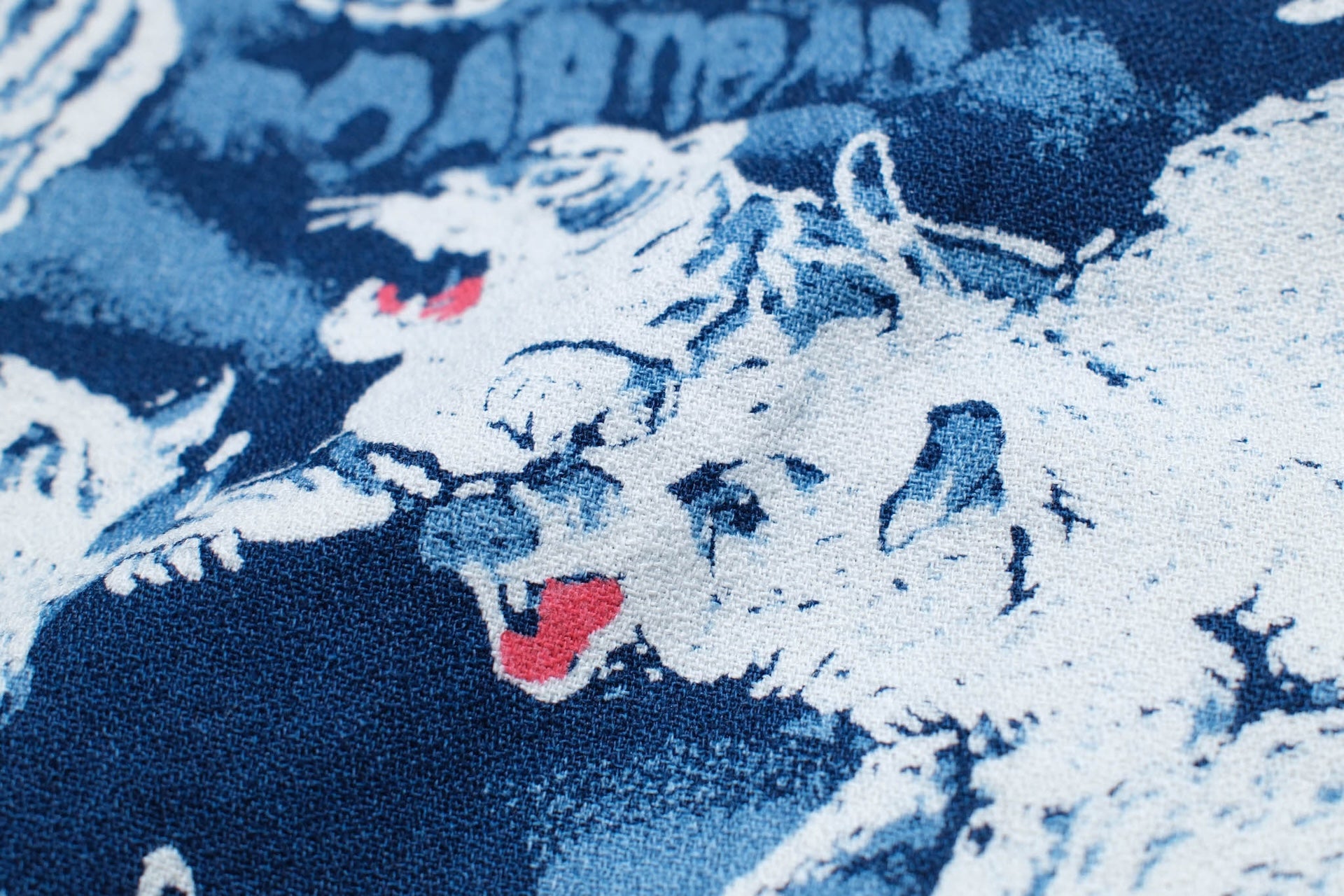 Studio D'Artisan "Hundreds of Tigers & Boars" Indigo-Dyed Aloha S/S Shirt