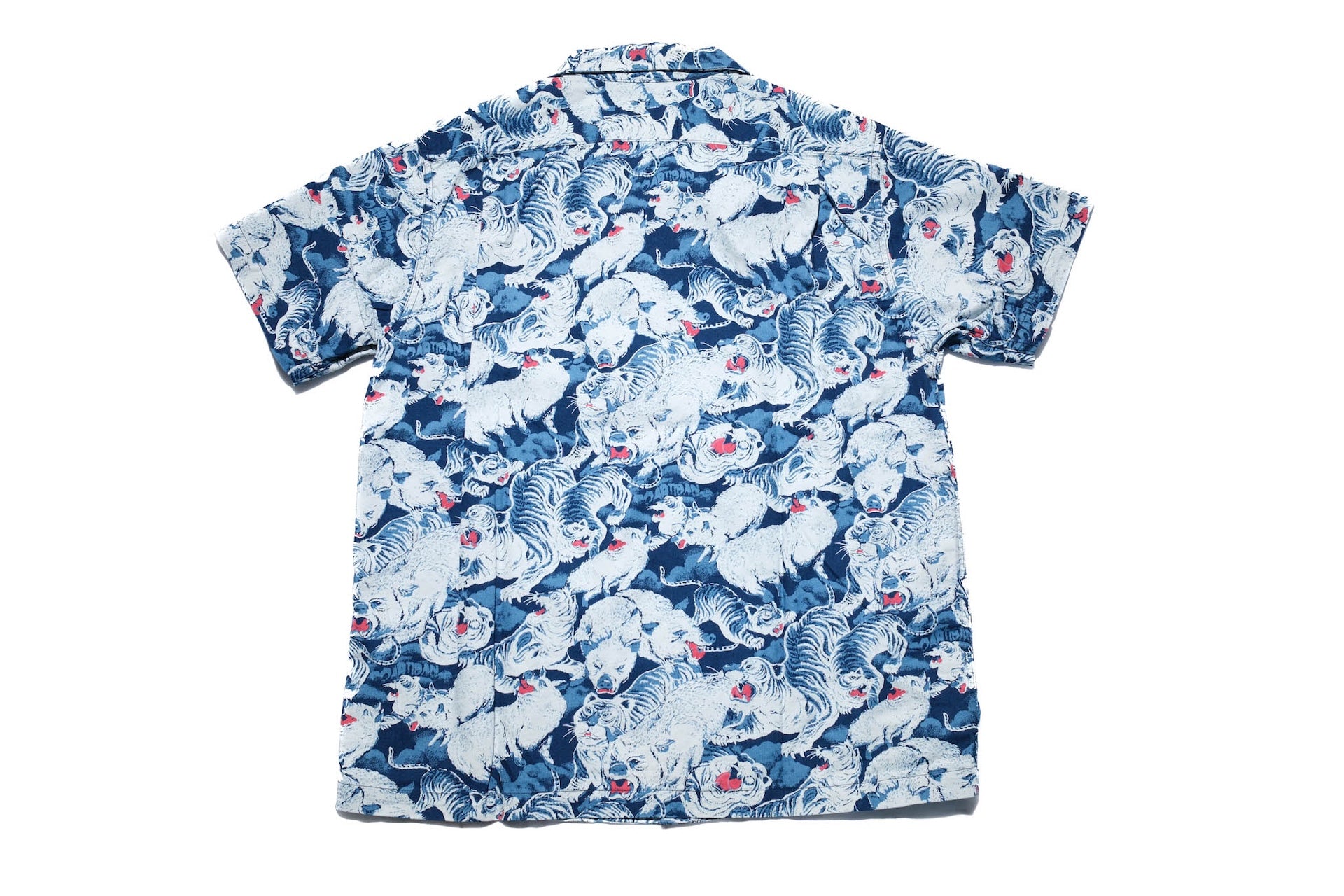 Studio D'Artisan "Hundreds of Tigers & Boars" Indigo-Dyed Aloha S/S Shirt