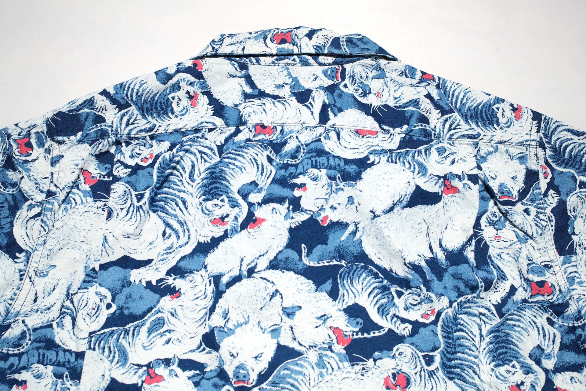 Studio D'Artisan "Hundreds of Tigers & Boars" Indigo-Dyed Aloha S/S Shirt