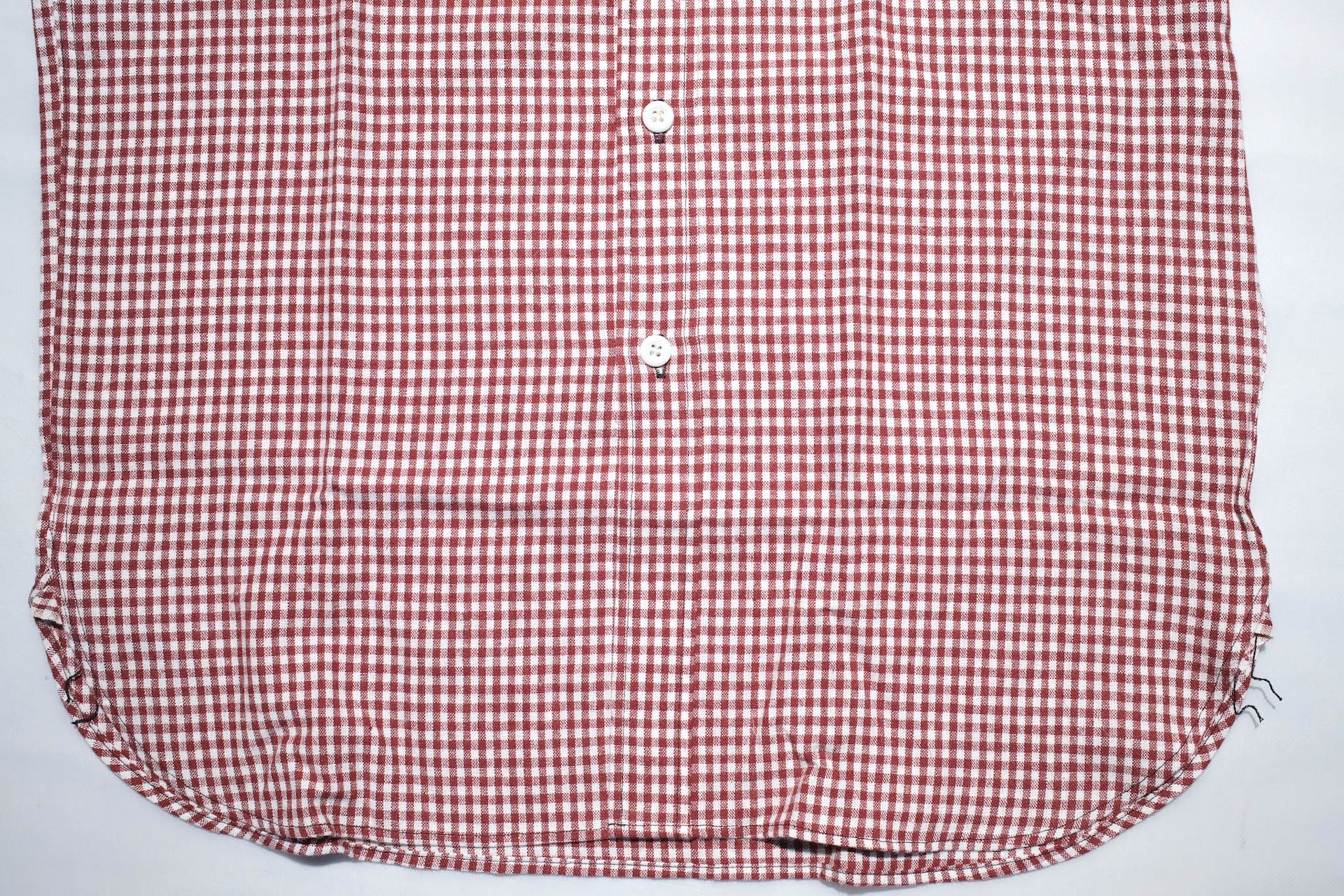 Warehouse 8oz Selvage Cotton/Linen Selvage Gingham Check S/S Work Shirt (Red)