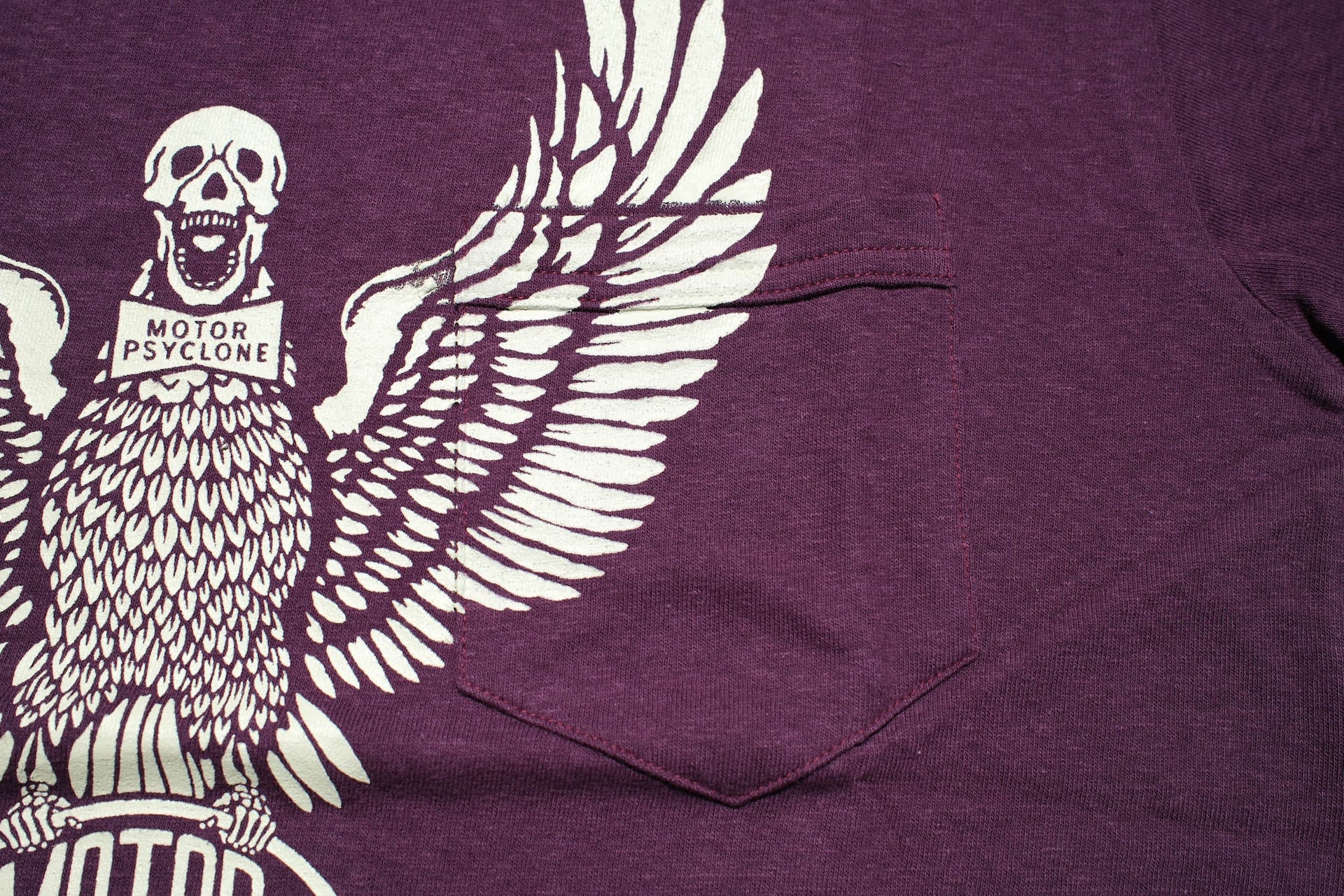 Freewheelers "Screaming Eagle" Loopwheeled Pocket Tee (Plum Crazy)