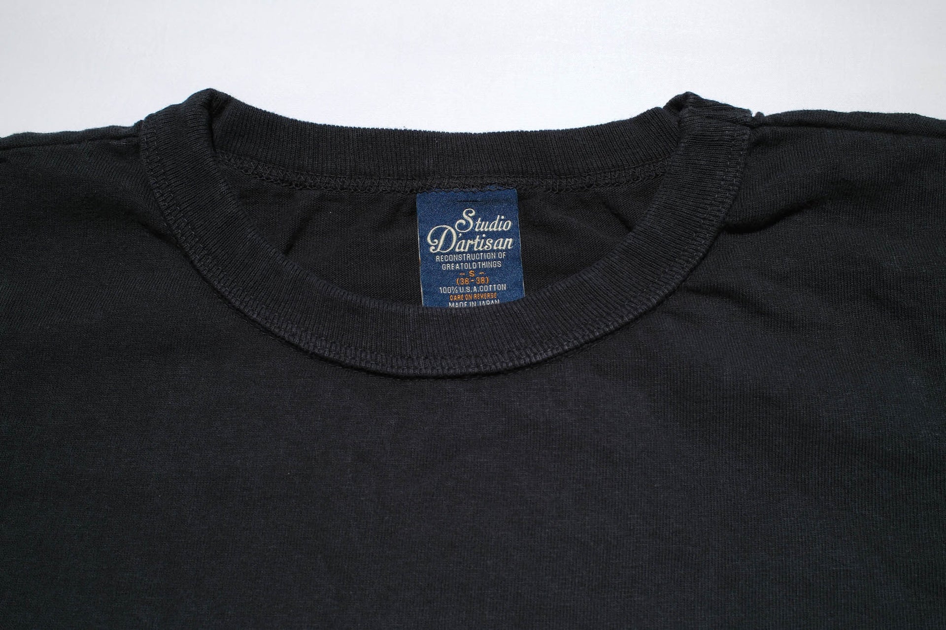 Studio D'Artisan 7oz 'USA Cotton' Loopwheeled Tee (Black)